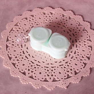 Stijl Macarons Druk Clamshell Omvatten Pincet Zuig Set Draagbare Contact Lens Box Voor Vrouwen Reizen Contactlenzen Case groen
