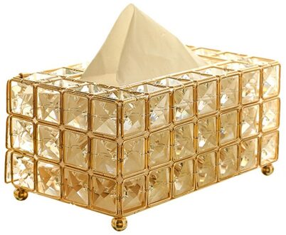 Stijl Metalen Kristal Tissue Doos Verwijderbare Tissue Tissue Servet Houder Keuken Woonkamer Eetkamer Decoratie