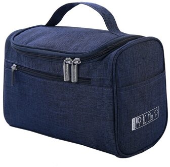 Stijl Mode Dames Oxford Grote Capaciteit Waszak Dame Draagbare Toilettas Reizen Opknoping Organisator marine blauw