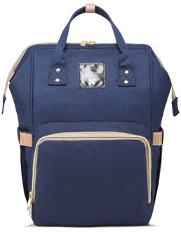 Stijl Mode Luiertas Schouder Multi-Functionele Grote-Volume Mother 'S Mama Bag Baoma Verpleging Rugzak vrouwen blauw