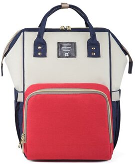 Stijl Mode Luiertas Schouder Multi-Functionele Grote-Volume Mother 'S Mama Bag Baoma Verpleging Rugzak vrouwen Contrast kleur