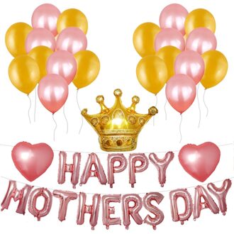 Stijl MOTHER 'S Day Crown Beletterd Aluminium Film Folie Ballon Granaatappel Rode Ballon 18-Inch Hart Vorm MOTHER 'S Day balloo goud toon MOTHER S Day reeks