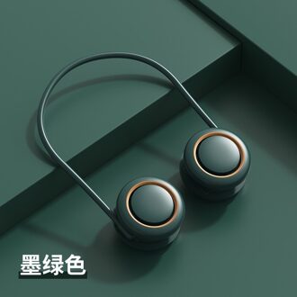 Stijl Opknoping Hals Fan Draagbare Usb Kleine Ventilator Mini Lui Hand-Held Fan groen