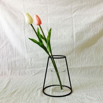 Stijl Retro Ijzer Lijn Bloemen Vaas Metal Plant Houder Moderne Effen Home Decor Nordic Stijlen Ijzeren Vaas