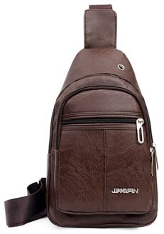 Stijl Stijlvolle USB Opladen Borst Pakken mannen Outdoor Klimmen Reizen Sport Schouder Borst Pakken Bruin