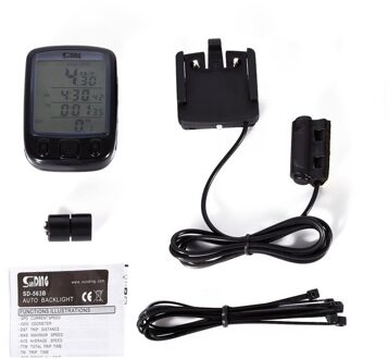Stijl Sunding Sd 563B Waterdichte Lcd Display Cycling Bike Fiets Computer Kilometerstand Snelheidsmeter Met Groene Achtergrondverlichting PH01700