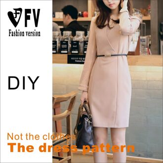 Stijl Vrouwen Slanke Jurk Patroon Kledingstuk Snijden Patroon Tekening BLQ-353 patroon Size XL