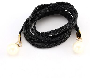 Stijl Zoete Riem Vrouwen Vintage Riem Stijl Snoep Kleuren Hennep Touw Gevlochten Riem Vrouwelijke Riem Voor Jurk zwart