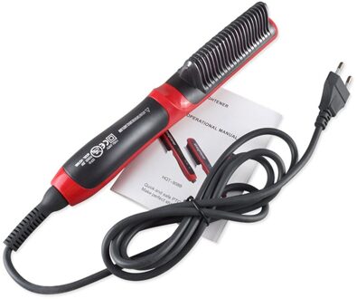 Stijltang Duurzame Elektrische Steil Haar Kam Borstel Lcd Verwarmd Keramische Haar Rechttrekken Borstel Eu/Us Plug