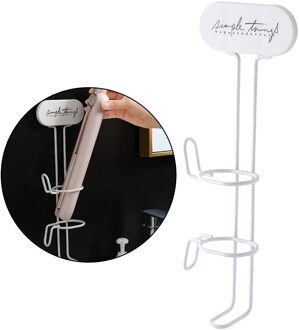 Stijltang Houder Rack Zelfklevende Kapper Salon Styling Krultang Curler Organizer Metalen Stand Beugel wit