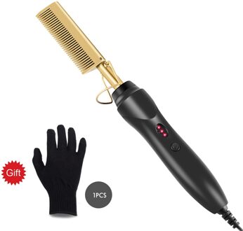 Stijltang Kam Rechttrekken Borstel Nat Droog Dual Gebruik Verwarming Haar Steil Styler Curling Iron Hair Curler Kam met gift / VS