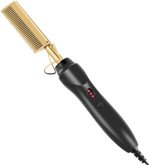 Stijltang Kam Rechttrekken Borstel Nat Droog Dual Gebruik Verwarming Haar Steil Styler Curling Iron Hair Curler Kam nee gift / EU