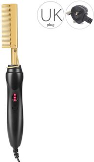Stijltang Verwarming Kam Strijkijzers Nat Droog Gebruik Borstel Kam Haar Steil Styler Corrugation Curling Iron Hair Curler UK plug