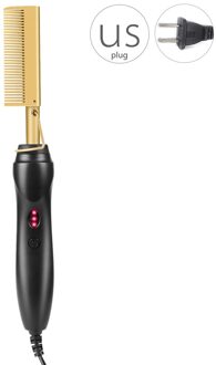 Stijltang Verwarming Kam Strijkijzers Nat Droog Gebruik Borstel Kam Haar Steil Styler Corrugation Curling Iron Hair Curler US plug