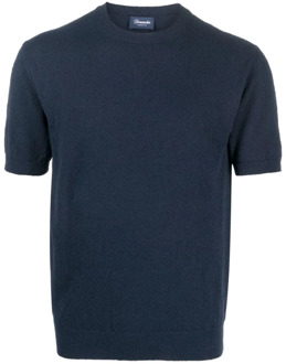 Stijlvol Blauw Heren T-Shirt Drumohr , Blue , Heren - 2Xl,Xl,S,3Xl