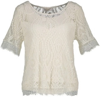 Stijlvol Offwhite T-Shirt Amélie & Amélie , White , Dames - Xl,S