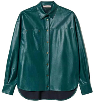 Stijlvol Overhemd Twinset , Green , Dames - 2XS