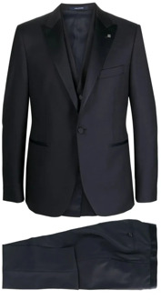 Stijlvol Suit Met Gilet Tagliatore , Black , Heren - 2Xl,L,M,S