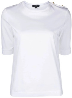 Stijlvol T-shirt met korte mouwen Fay , White , Dames - L,M