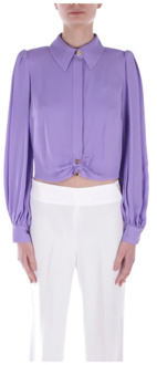 Stijlvol Wit Overhemd Elisabetta Franchi , Purple , Dames - M,S,Xs