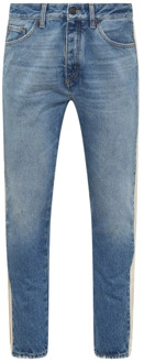 Stijlvolle Blauwe Jeans voor Heren Palm Angels , Blue , Heren - W30