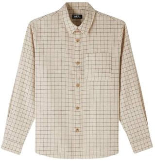 Stijlvolle Button-Down Overshirt A.p.c. , White , Heren - L,S