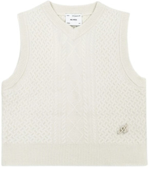 Stijlvolle Cable Gebreide Sweater Vest Axel Arigato , White , Dames - L,M,S,Xs