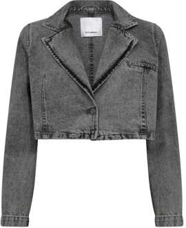 Stijlvolle Crop Blazer Co'Couture , Gray , Dames - L,S