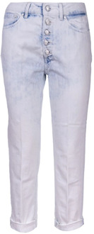 Stijlvolle Cropped Denim Jeans Dondup , Blue , Dames - W28,W29,W26,W27,W25
