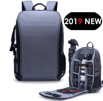 Stijlvolle Fotografie Waterdichte Rugzak Camera Dslr Schouders Bag Nylon Case Fit 15.6Inch Laptop Statief Reizen Outdoor Slr Tassen grijs