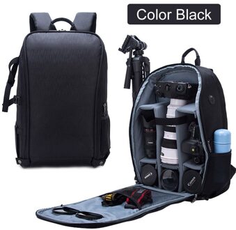Stijlvolle Fotografie Waterdichte Rugzak Camera Dslr Schouders Bag Nylon Case Fit 15.6Inch Laptop Statief Reizen Outdoor Slr Tassen zwart
