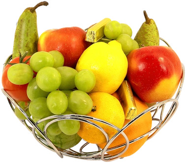 Stijlvolle fruitmand in luxe korf Ø 26cm X H 15cm