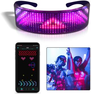 Stijlvolle Full Color Lichtgevende Bril Met Led Licht Verjaardagsfeestje Carnaval Props Magie Scrolling Led Tekst Bericht Bril