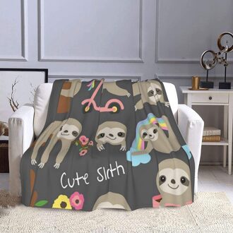 Stijlvolle Gewoon Een Meisje Die Houdt Van Luiaards Deken Polyester Fiber Super Zachte Deken Warm Sofa Deken Airconditioning Deken 120*150cm