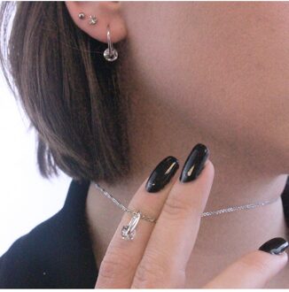 Stijlvolle hanger - Oostenrijks kristal Wit Zilver - One Size