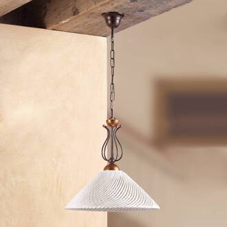 Stijlvolle hanglamp RETINA wit, brons