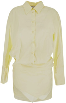 Stijlvolle Hatty Overhemd Mini Jurk The Attico , Yellow , Dames - S,Xs