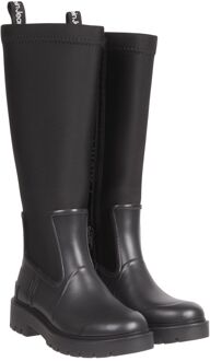 Stijlvolle High Rainbooteoprene Laarzen Calvin Klein , Black , Dames - 41 Eu,40 Eu,39 Eu,37 Eu,36 Eu,38 EU