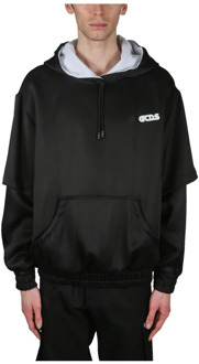 Stijlvolle hoodie voor mannen Gcds , Black , Heren - M,S
