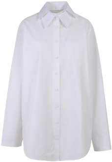 Stijlvolle Katoenen Overhemd met Dubbele Kraag Krizia , White , Dames - XS