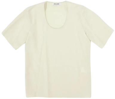 Stijlvolle korte mouwen blouse LOW Classic , Beige , Dames - M,S