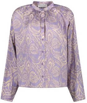 Stijlvolle Paarse Blouse met All-Over Print Amaya Amsterdam , Purple , Dames - L,S,Xs