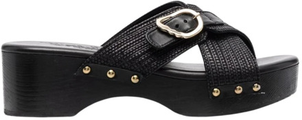 Stijlvolle platte zwarte sandalen Ancient Greek Sandals , Black , Dames - 38 Eu,36 EU