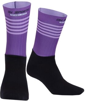 Stijlvolle Professionele Anti Slip Fietsen Sokken Mens Vrouwen Antislip Fiets Wandelen Camping Running Sport Sokken paars