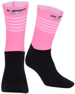 Stijlvolle Professionele Anti Slip Fietsen Sokken Mens Vrouwen Antislip Fiets Wandelen Camping Running Sport Sokken roze