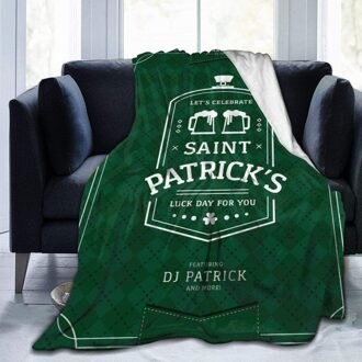 Stijlvolle Saint Patrick Gooi Deken Geschikt Ultra Zachte Gewogen Beddengoed Fleece Deken Voor Slaapbank Kantoor Reizen Multi-Size 100*120cm