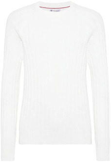 Stijlvolle Sweaters Brunello Cucinelli , White , Heren - L