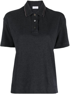 Stijlvolle T-shirt Brunello Cucinelli , Black , Dames - L,M