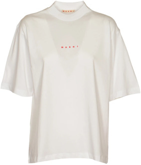 Stijlvolle T-Shirt Marni , White , Dames - S,Xs,2Xs