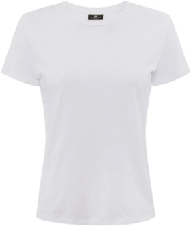 Stijlvolle T-Shirt voor Vrouwen Elisabetta Franchi , White , Dames - L,S,Xs